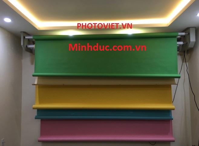 Bộ Kit Khung Motor Treo Phông 2 Trục - Kèm Phông Giấy Nền Chụp Hình  - Phông giấy mỹ - 2.72*10m